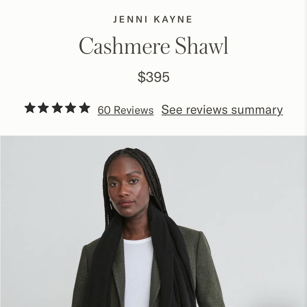 Jenni Kayne Black Cashmere Shawl- NWT!